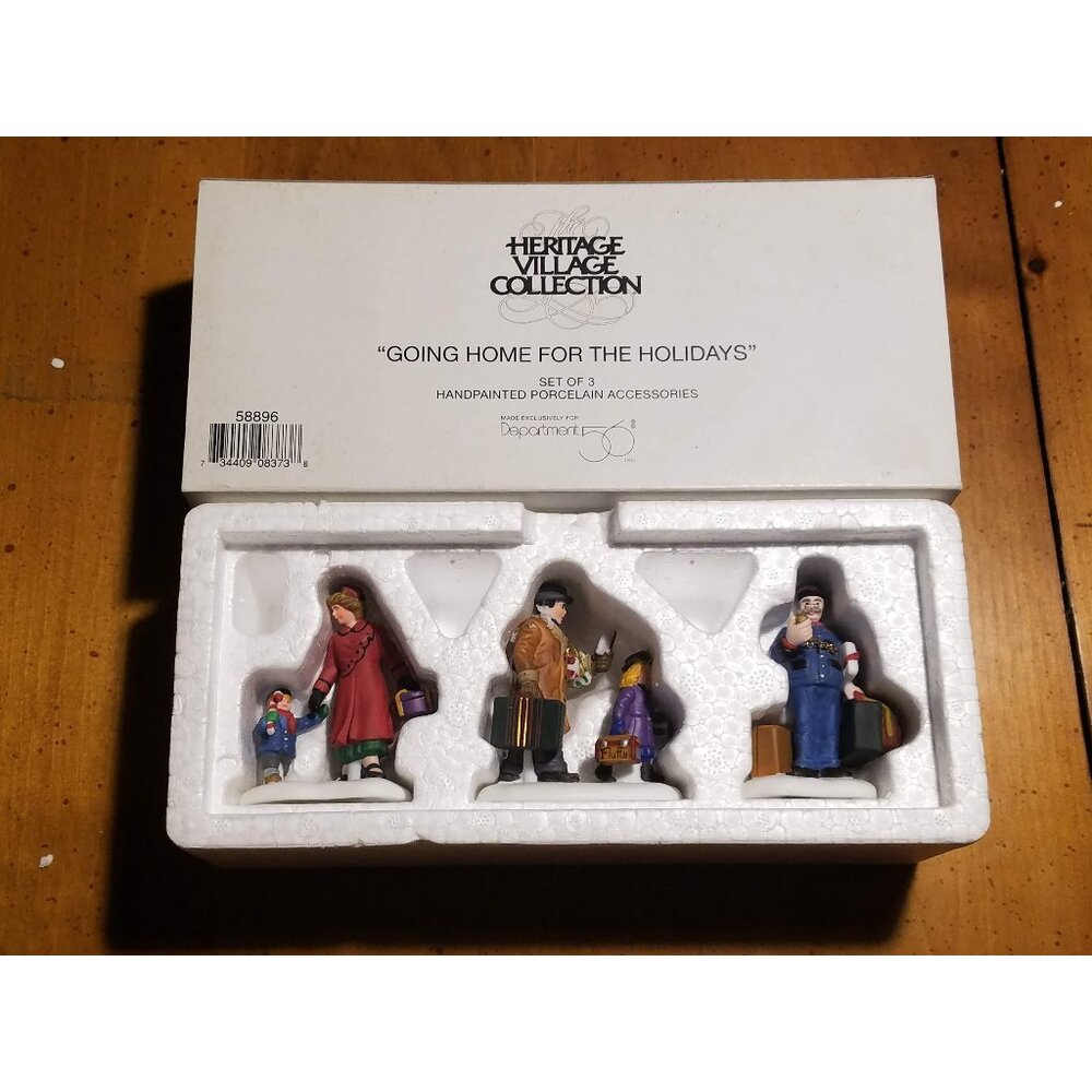 "Going Home For The Holidays" Set of 3 #58896 Heritage Village Collection